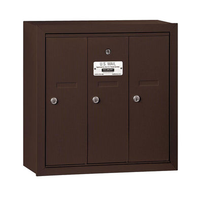 3500 Series Bronze Surface-Mounted Private Vertical Mailbox with 3 Doors - Super Arbor