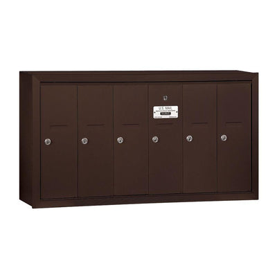 3500 Series Bronze Surface-Mounted Private Vertical Mailbox with 6 Doors - Super Arbor