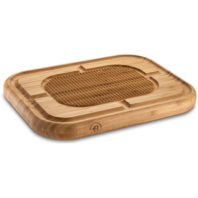 Bamboo Cutting Board with Juice Groove, Pyramid Design Bamboo Chopping Board Stabilizes Beef and Poultry While Carving - Super Arbor