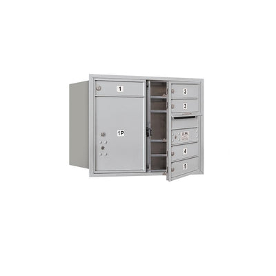 3700 Horizontal Series 5-Compartment with 1-Parcel Locker Recessed Mount Mailbox - Super Arbor