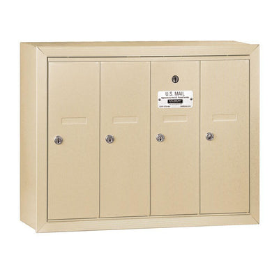 3500 Series Sandstone Surface-Mounted Private Vertical Mailbox with 4 Doors - Super Arbor