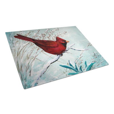 Cardinal Winter Red Bird Tempered Glass Large Cutting Board - Super Arbor