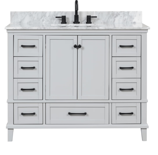 Merryfield 43 in. Single Sink Freestanding Dove Grey Bath Vanity with ...